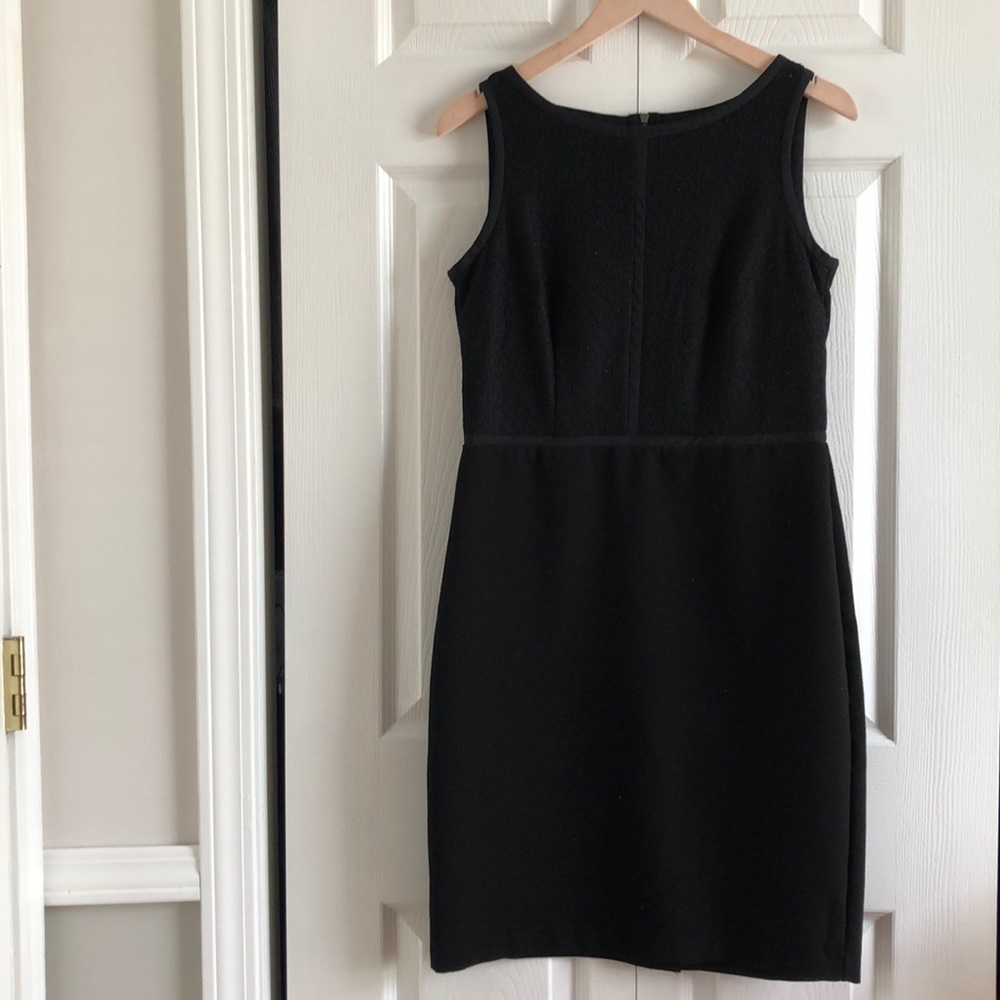 Ann Taylor Loft Black Lace Front Sleeveless Dress